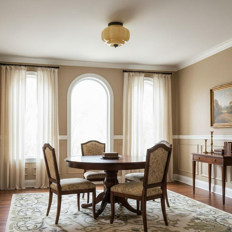 Eloise Milk Glass Ceiling Light - Retro Brass Ceiling Lamp for Hallway