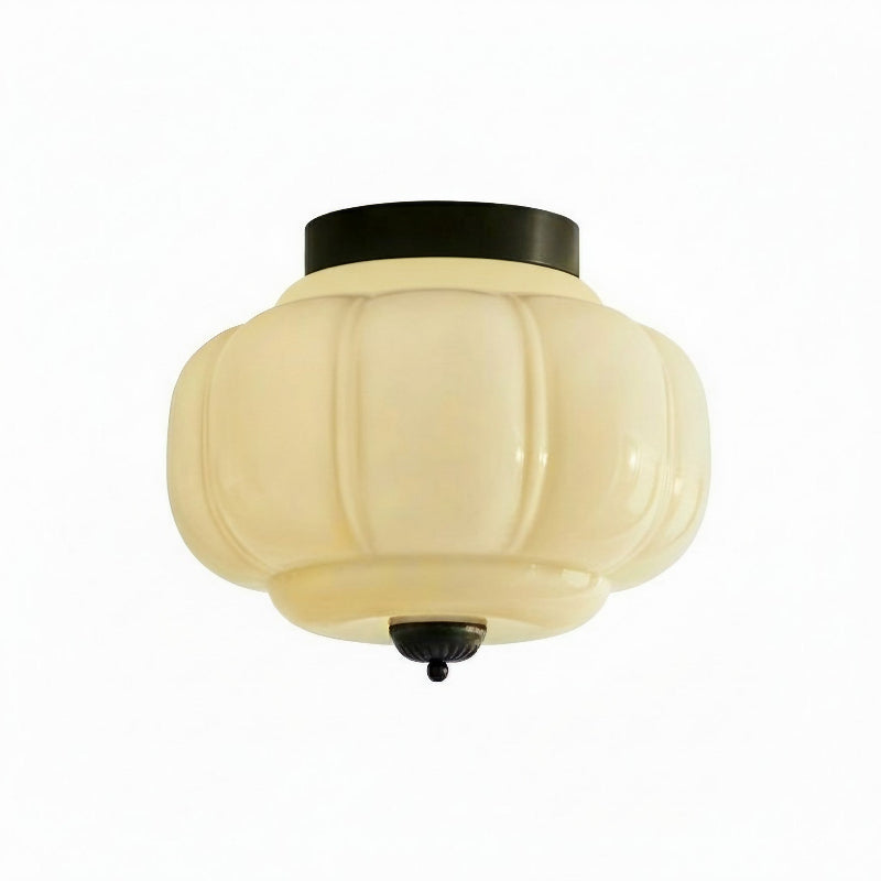 Eloise Milk Glass Ceiling Light - Retro Brass Ceiling Lamp for Hallway
